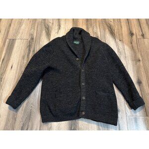 Orvis Mens Large Wool Shawl Collar Cardigan With Elbow Patches Button Front & Po